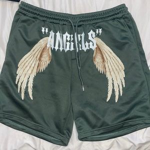 Shorts by shein green with angel wings size XL